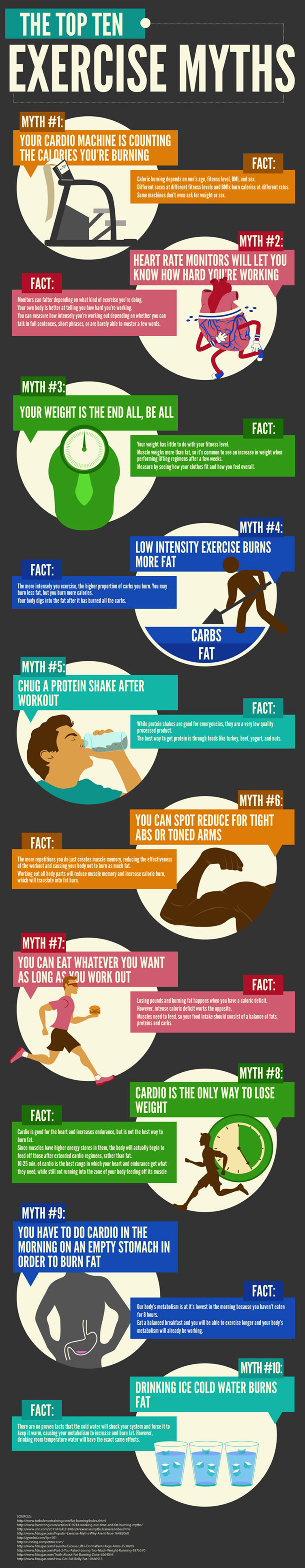 Top 10 Exercise Myths - Health Infographic