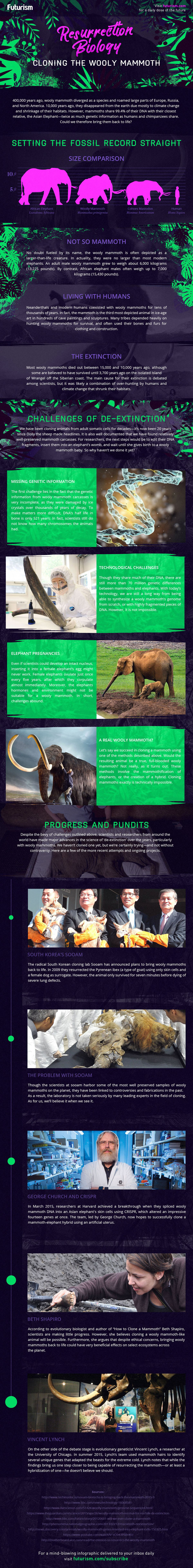 Resurrection Biology Cloning Woolly Mammoth infographic
