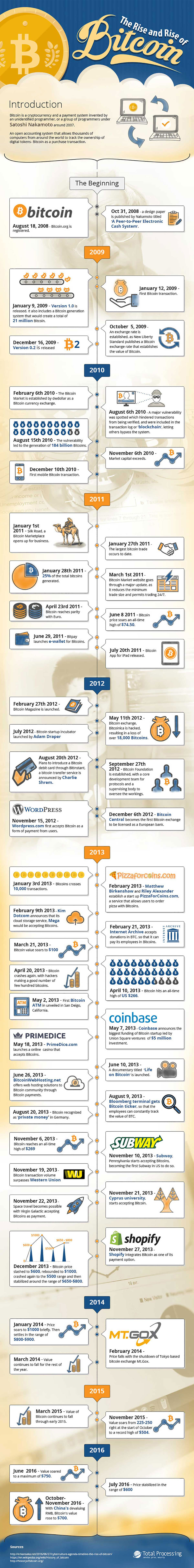 Rise and Shine of Bitcoin Infographic